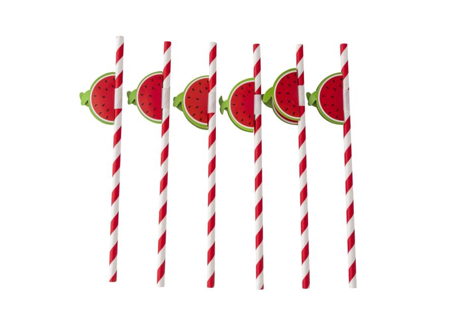 Zdjęcie: Komplet 6 słomek papierowych 19,5 cm dekoracja arbuz ALTOM DESIGN