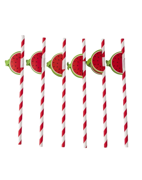 Zdjęcie: Komplet 6 słomek papierowych 19,5 cm dekoracja arbuz ALTOM DESIGN