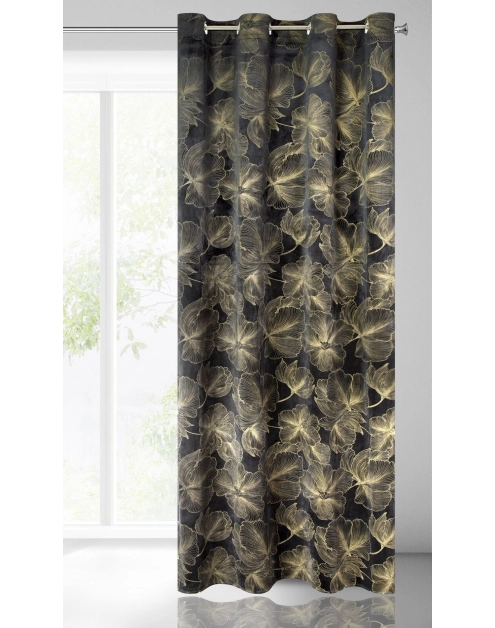 Zdjęcie: Zasłona gotowa Stella 140x250 cm czarny EUROFIRANY