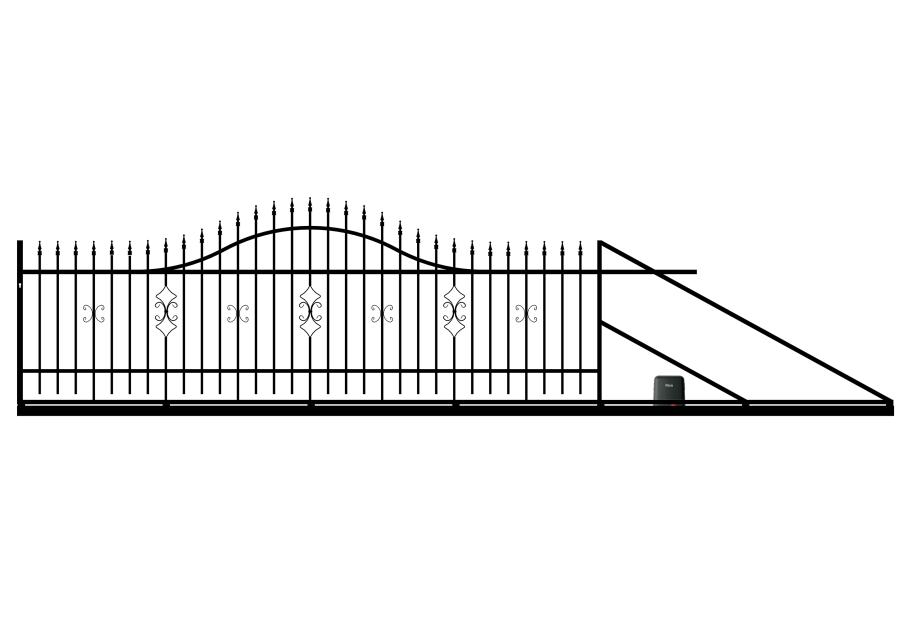 Zdjęcie: Brama przesuwna Iga 4,00 m, 1,20-1,50 m, ocynk+RAL9005 prawa z automatem POLBRAM