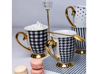 Zdjęcie: Kubek porcelanowy Diana Gold 300 ml kratka AMBITION