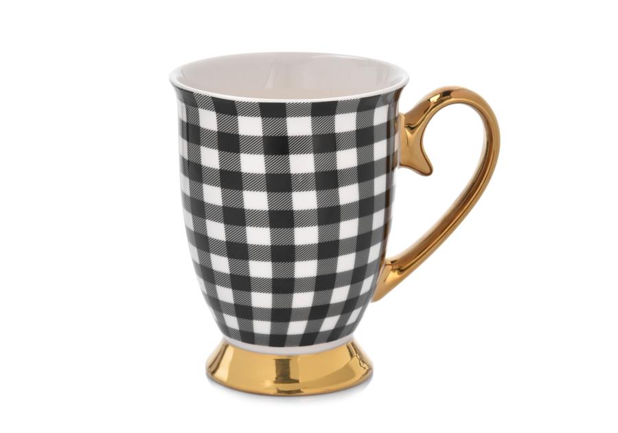 Zdjęcie: Kubek porcelanowy Diana Gold 300 ml kratka AMBITION