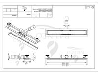 Zdjęcie: Odpływ liniowy szklany Double Dark G-Drain - Next - 60 cm BALNEO