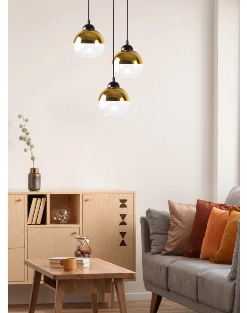 Zdjęcie: Lampa wisząca Contessa 3X40 W E27 czarny+złoty CANDELLUX