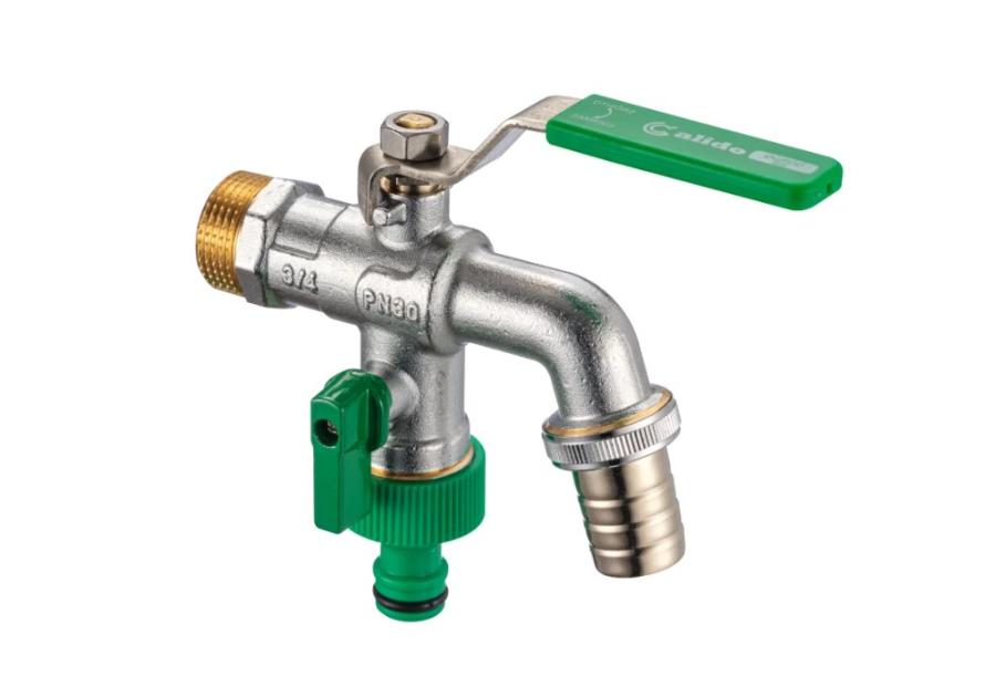 Zdjęcie: Zawór kulowy czerpalny Bis 3/4"x3/4" szybkozłącze x3/4"X20 CALIDO