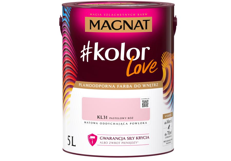 Zdjęcie: Farba plamoodporna kolorLove KL31 pastelowy róż 5 L MAGANT