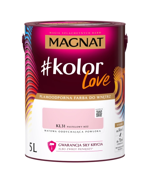 Zdjęcie: Farba plamoodporna kolorLove KL31 pastelowy róż 5 L MAGANT