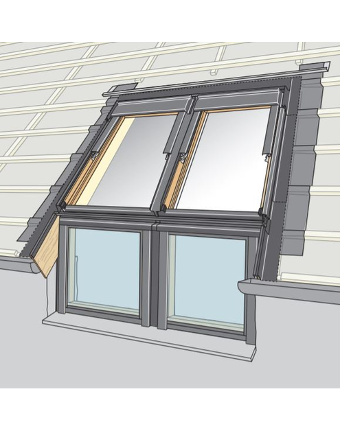 Zdjęcie: Kołnierz do okien kolankowych EFS 0022E płaski dwa zestawy obok siebie, 134x98 cm VELUX