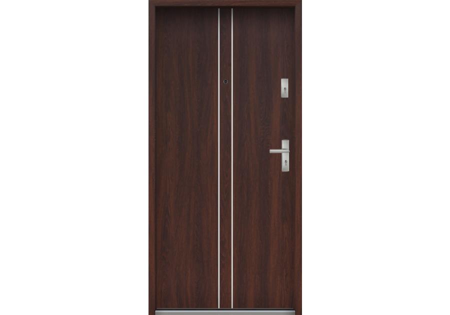 Zdjęcie: Drzwi wejściowe do mieszkań Bastion A-38 Orzech japoński 80 cm (NW) lewe ODR KR CENTER