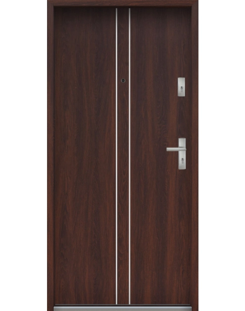 Zdjęcie: Drzwi wejściowe do mieszkań Bastion A-38 Orzech japoński 80 cm (NW) lewe ODR KR CENTER