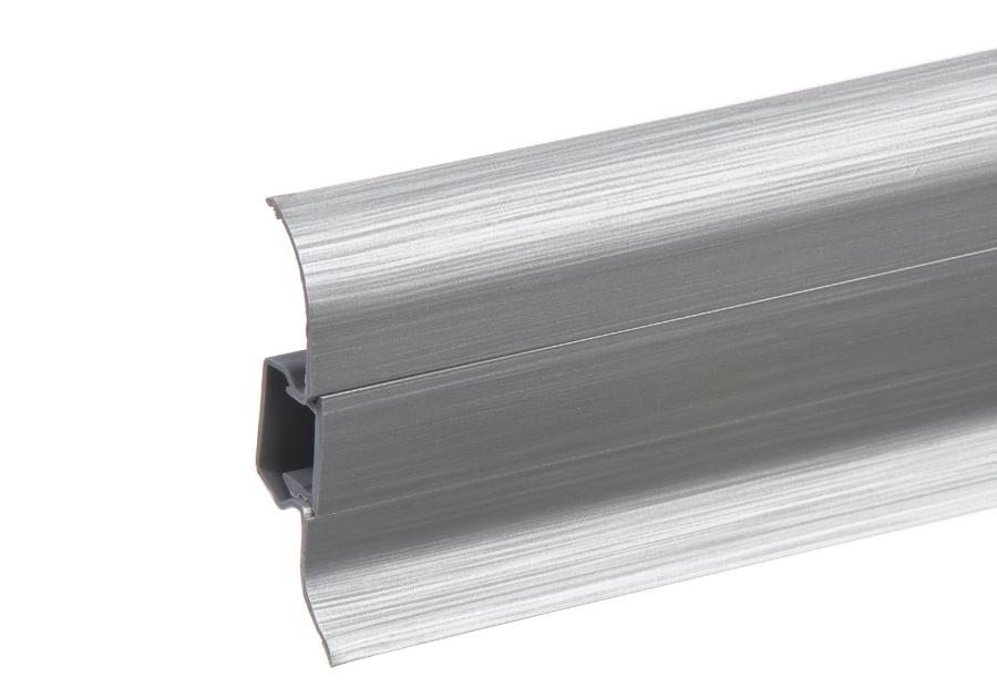 Zdjęcie: Listwa przypodłogowa PVC Premium Classic 22x59 mm; 2,20 m Aluminium szczotkowane Mat CEZAR