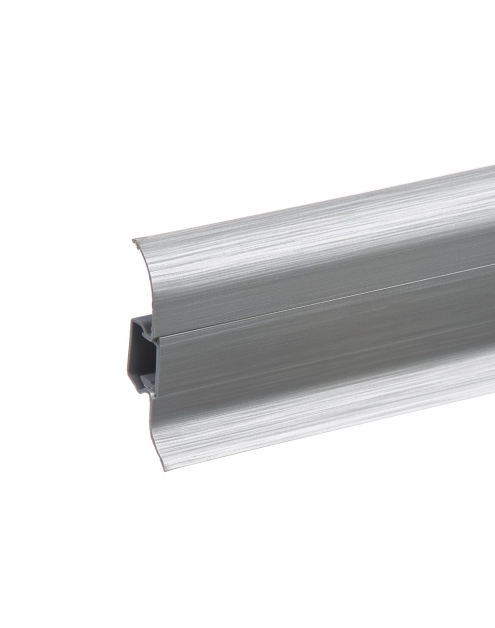 Zdjęcie: Listwa przypodłogowa PVC Premium Classic 22x59 mm; 2,20 m Aluminium szczotkowane Mat CEZAR