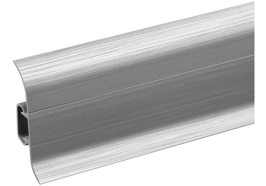 Zdjęcie: Listwa przypodłogowa PVC Premium Classic 22x59 mm; 2,20 m Aluminium szczotkowane Mat CEZAR