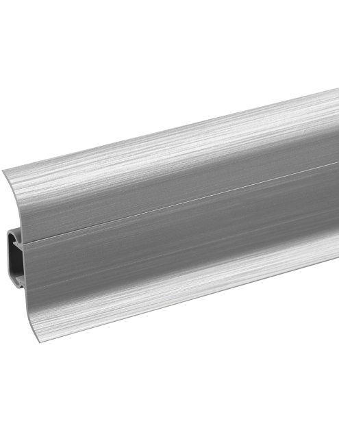 Zdjęcie: Listwa przypodłogowa PVC Premium Classic 22x59 mm; 2,20 m Aluminium szczotkowane Mat CEZAR