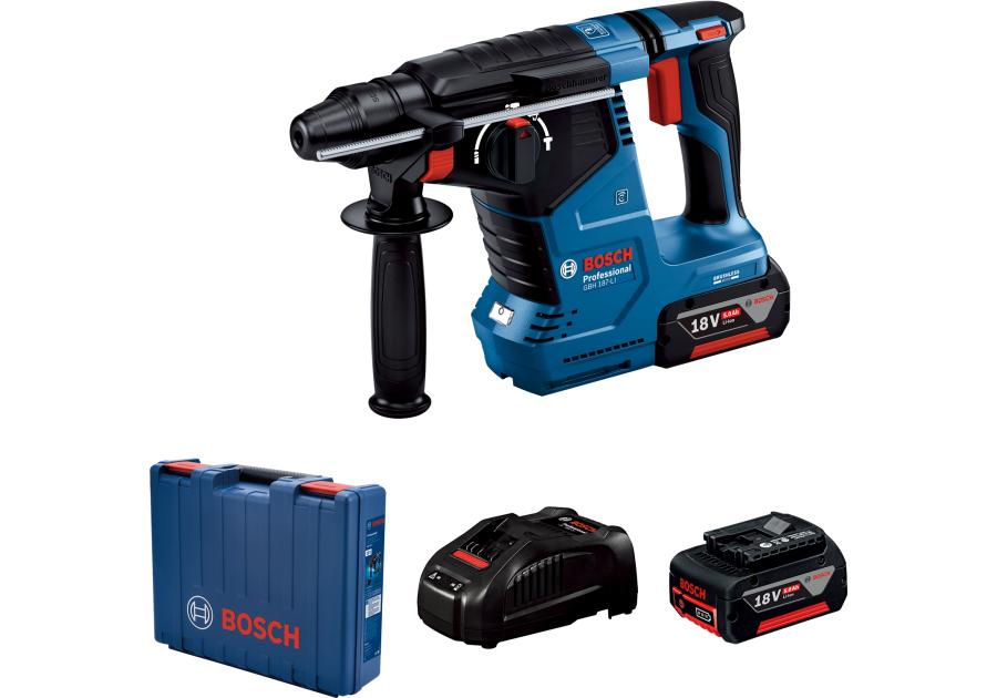 Zdjęcie: Młot udarowo-obrotowy akumulatorowy z uchwytem SDS plus GBH 187-LI Professional BOSCH