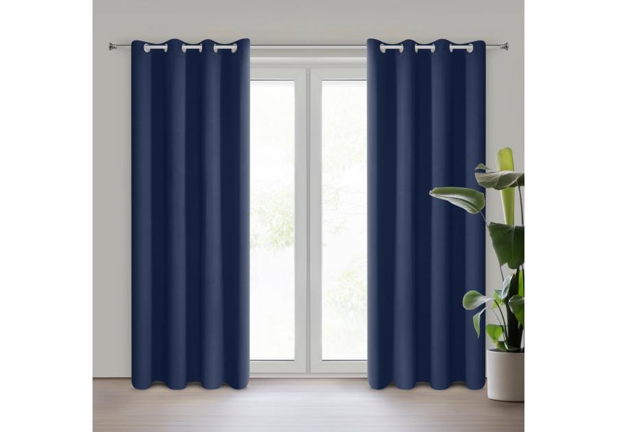 Zdjęcie: Zasłona gotowa Logan 135x250 cm granatowy EUROFIRANY