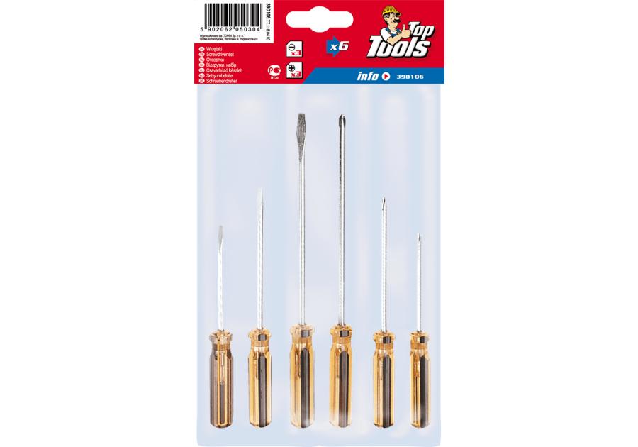 Zdjęcie: Wkrętaki, zestaw 6 sztuk TOP TOOLS