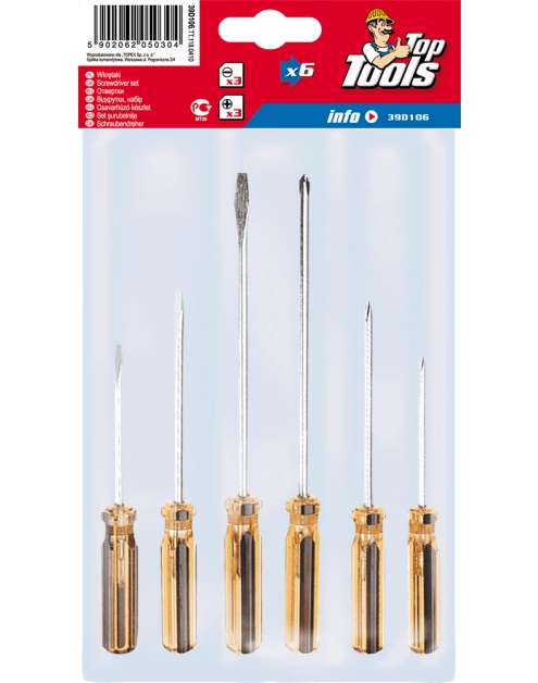 Zdjęcie: Wkrętaki, zestaw 6 sztuk TOP TOOLS