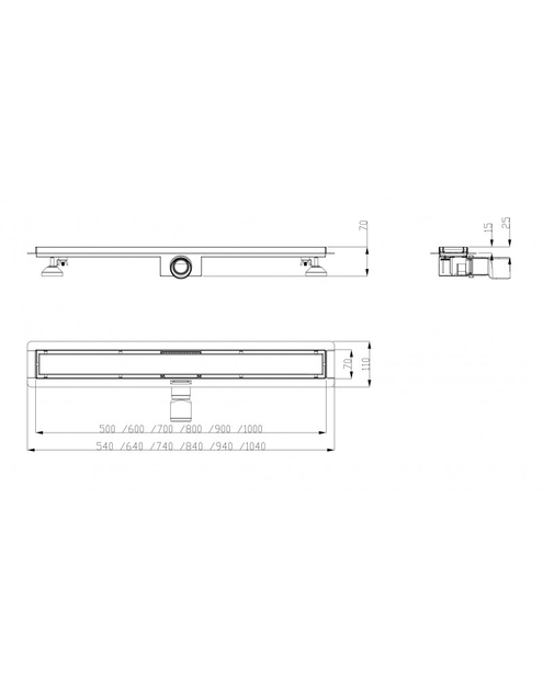 Zdjęcie: Odpływ liniowy Sleek 1200 mm HYDROLAND