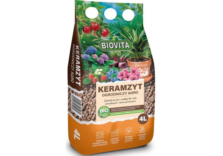 Zdjęcie: Keramzyt ogrodniczy Agro 4 L 8-16 mm BIOVITA