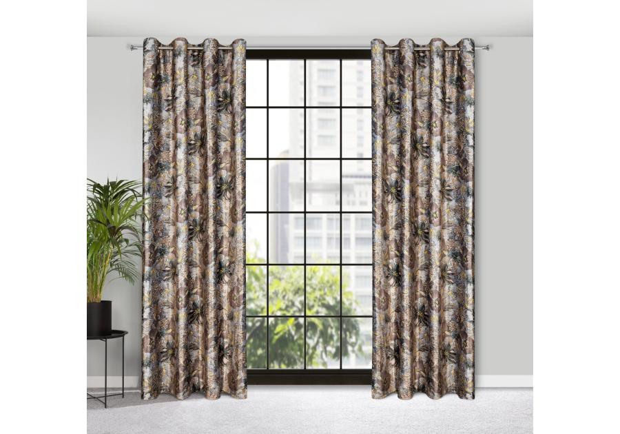 Zdjęcie: Zasłona gotowa Diana 140x250 cm stalowy EUROFIRANY