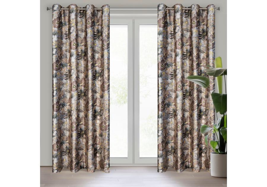 Zdjęcie: Zasłona gotowa Diana 140x250 cm stalowy EUROFIRANY