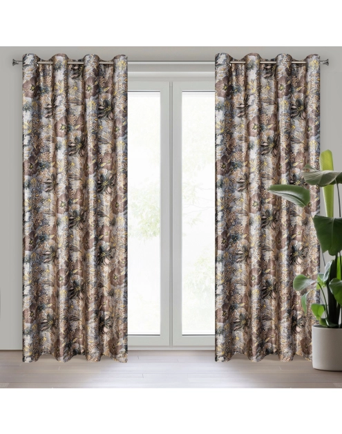 Zdjęcie: Zasłona gotowa Diana 140x250 cm stalowy EUROFIRANY