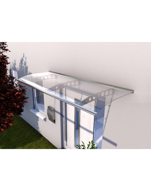 Zdjęcie: Zadaszenie Swing PT/ET stal kwas. 2400x900x220 mm Akryl 4 mm GUTTA
