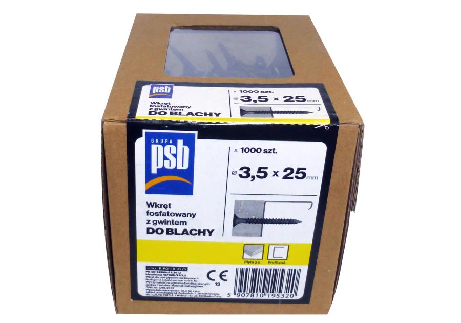Zdjęcie: Wkręt fosfatowany do blachy 3,5x25 mm  - 1000 szt. SILA