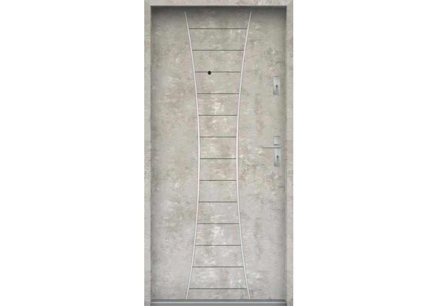 Zdjęcie: Drzwi wejściowe do mieszkań Bastion R-63 Beton naturalny 80 cm lewe OSPŁ KR CENTER