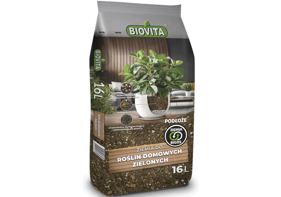 Zdjęcie: Ziemia Bigos do roślin domowych zielonych 16 L BIOVITA