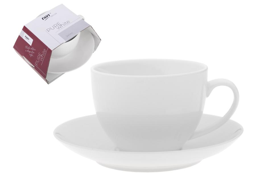 Zdjęcie: Filiżanka i spodek Pure white 240 ml z porcelany New Bone 81434 RAVI