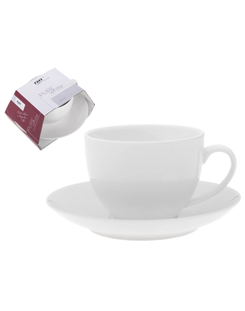 Zdjęcie: Filiżanka i spodek Pure white 240 ml z porcelany New Bone 81434 RAVI