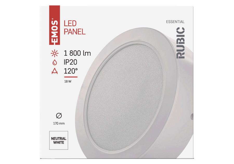 Zdjęcie: Panel LED natynkowy Rubic 2w1, okrągły, biały, 18W, naturalna biel EMOS