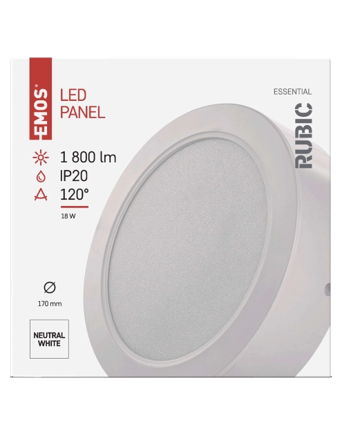Zdjęcie: Panel LED natynkowy Rubic 2w1, okrągły, biały, 18W, naturalna biel EMOS