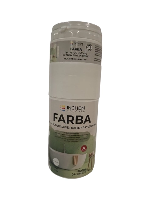 Zdjęcie: Farba Płytki podłogowe kabiny prysznicowe, biały, zestaw 800 ml INCHEM POLONIA