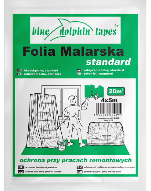 Zdjęcie: Folia ochronna malarska CF_04895 4x5m BLUEDOLPHIN