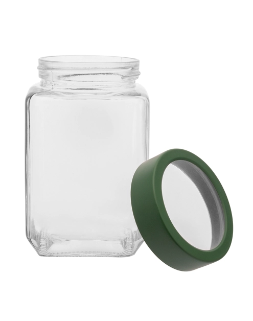 Zdjęcie: Pojemnik kwadratowy z zieloną pokrywką 700 ml ALTOM DESIGN