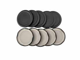 Komplet 10 zakrętek czarnych matowych fi 66 4-zaczepowych SEZON