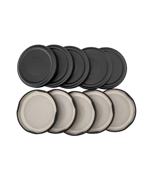 Zdjęcie: Komplet 10 zakrętek czarnych matowych fi 66 4-zaczepowych SEZON