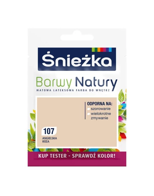 Zdjęcie: Tester koloru Barwy Natury angielska róża 107 25 ml ŚNIEŻKA