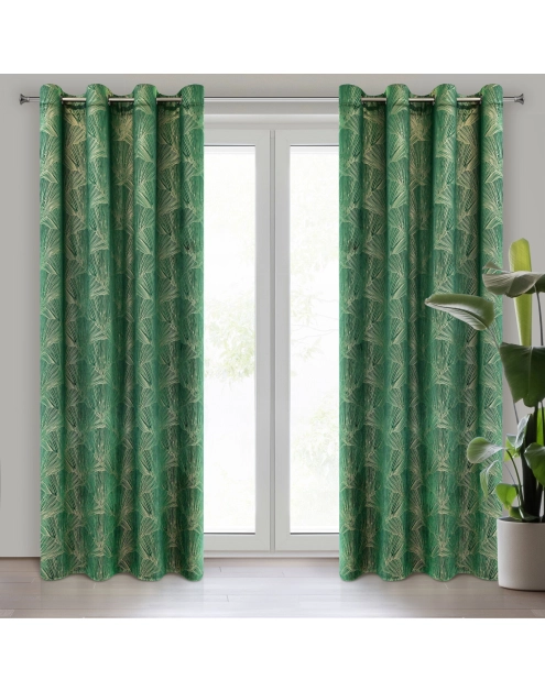 Zdjęcie: Zasłona gotowa Goja 140 x 250 cm zielony EUROFIRANY