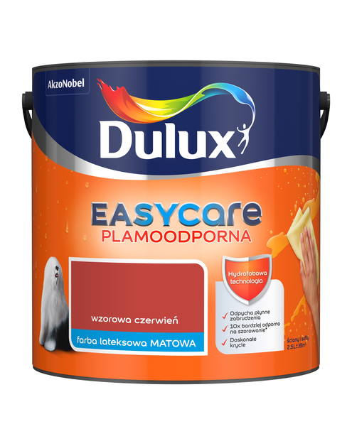 Zdjęcie: Farba do wnętrz EasyCare 2,5 L wzorowa czerwień DULUX