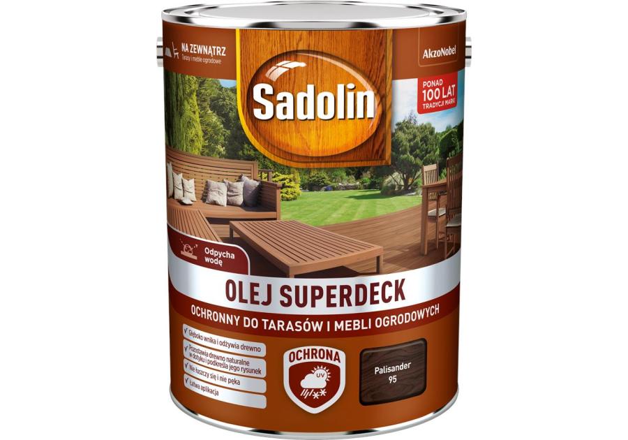 Zdjęcie: Olej do drewna 5 L palisander Superdeck SADOLIN