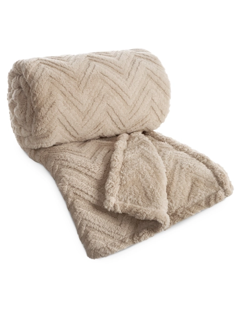 Zdjęcie: Koc Jodła 150x200 cm ciemnobeżowy EUROFIRANY