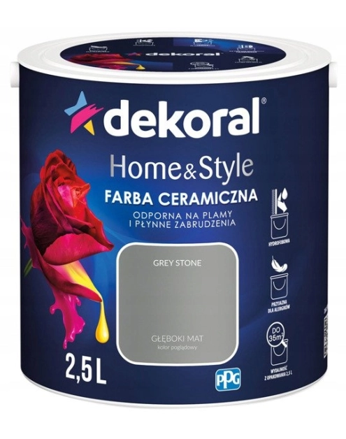 Zdjęcie: Farba ceramiczna Home&Style grey stone 2,5 L DEKORAL