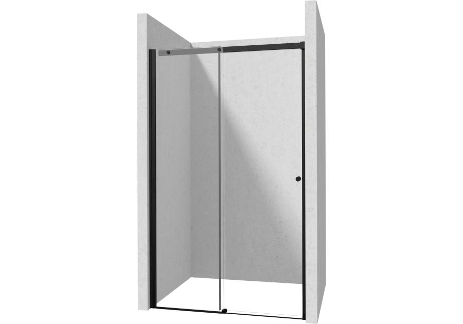 Zdjęcie: Drzwi przesuwne Kerria Plus nero 130 cm z powłoką, szkło Totalwhite DEANTE