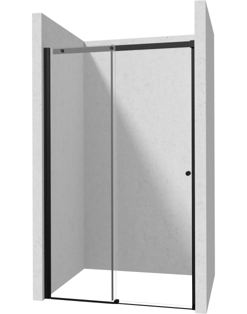 Zdjęcie: Drzwi przesuwne Kerria Plus nero 130 cm z powłoką, szkło Totalwhite DEANTE