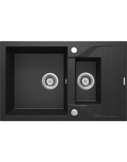 Zdjęcie: Zlewozmywak Andante grafitowy granit 1,5K Z/O 780x490x194, space saver DEANTE