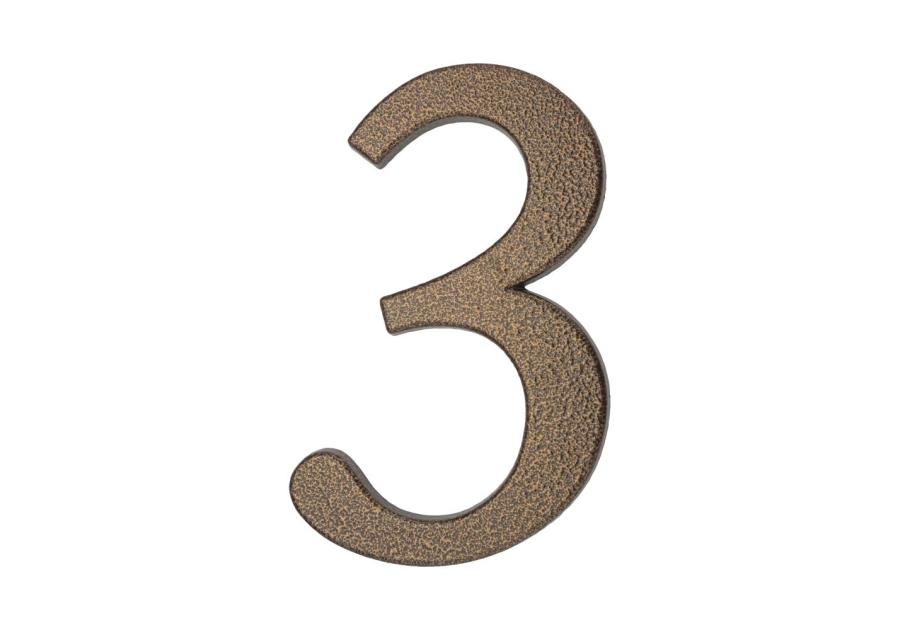 Zdjęcie: Cyfra aluminiowa 3 złoty brąz 190 mm METRO